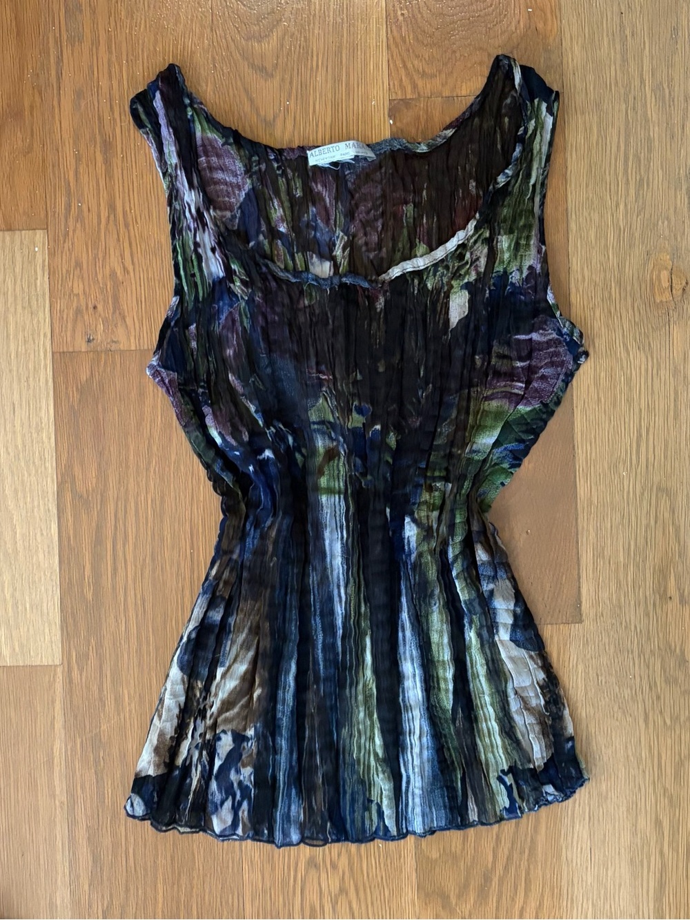Alberto Makali Pleated Scoop Neck Tank